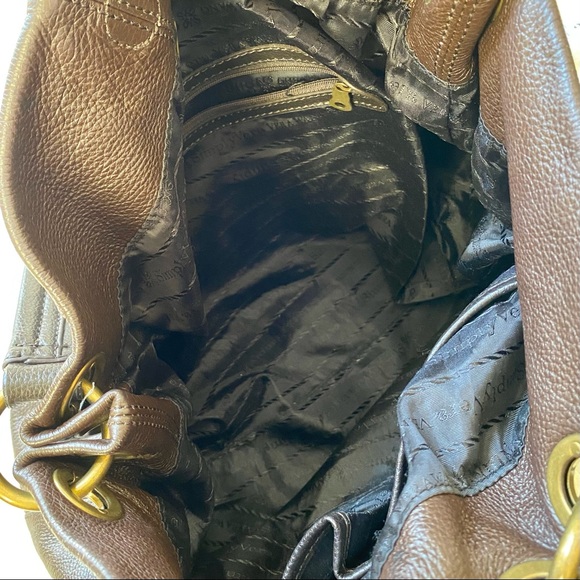 Vera Wang Signature Brown Leather Large Hobo Shoulder Bag - Picture 6 of 8